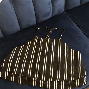 Black and white tier crop top